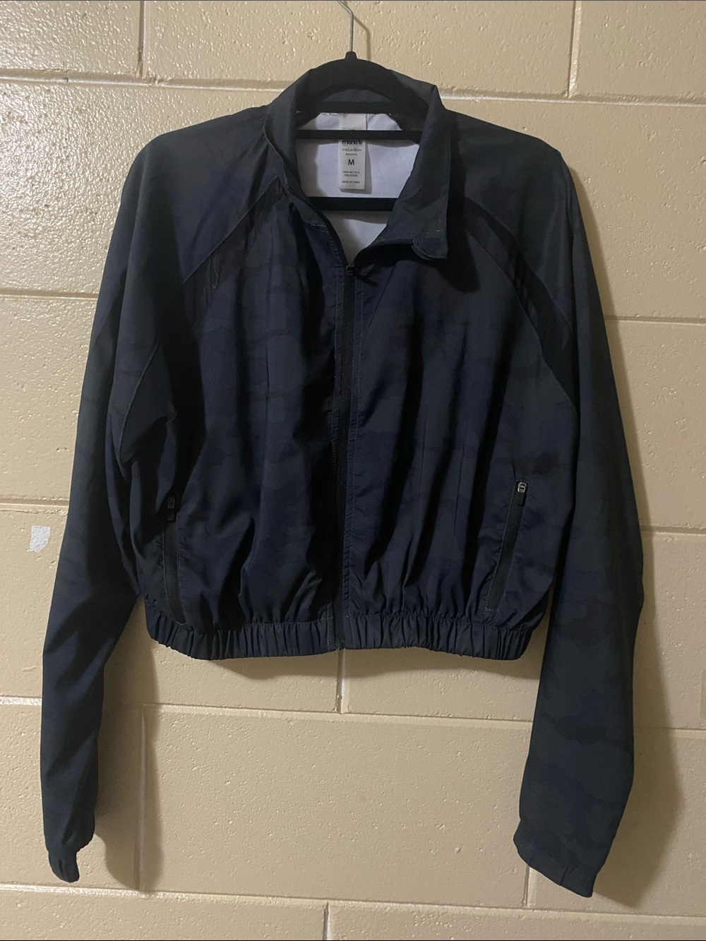Mono B Women's Navy Zip-Up Bomber Jacket